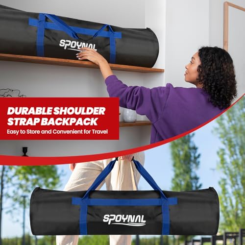 32FT Portable Volleyball Net Set for Backyard - Anti-Sag Winch System with 1.9" Aluminum Poles, Adjustable Beach & Grass Outdoor Training Equipment, with Pro Volleyball, Boundary Lines & Carry Bag