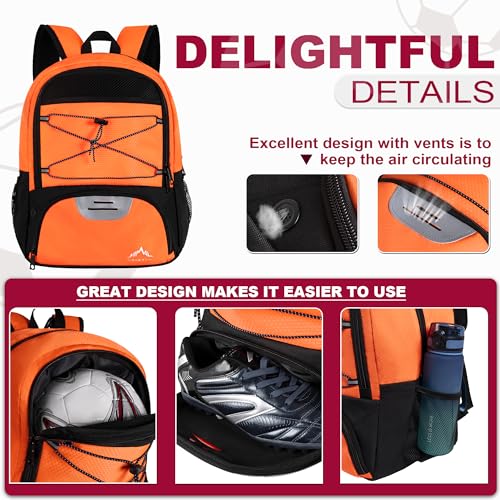 Himal Outdoors Soccer Bag-Backpack for Soccer,Backpack for Football & Volleyball & Handball,Sports Bag with Separate Cleat