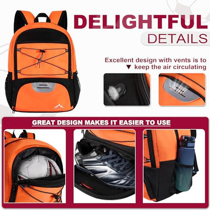 Himal Outdoors Soccer Bag-Backpack for Soccer,Backpack for Football & Volleyball & Handball,Sports Bag with Separate Cleat