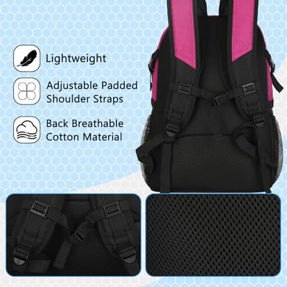 Goloni 30L Sports Backpack with Ball Compartment & Ventilated Shoe Pocket,Basketball Soccer Bag for Youth Boys Girls - color: Rose