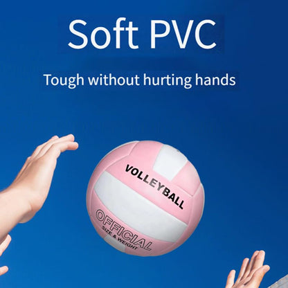 Official Size 5 Volleyball with PU Cover Outdoor Volleyballs with Protective Knee Pads for Girls Boys Teenager Indoor Training Game Outdoor Sand Beach Pool Play