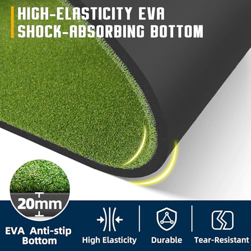 Dual-Turf Golf Mat 36mm: 5x4ft/5x5ft Extra Thick Golf Hitting Mats Practice Outdoor Indoor, High-Density Artificial Hitting Training Matt for Garage Chipping Driving Swing, Ideal Gifts for Men Dad - style: 5'X4' Ultra-36mm