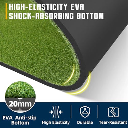 Dual-Turf Golf Mat 36mm: 5x4ft/5x5ft Extra Thick Golf Hitting Mats Practice Outdoor Indoor, High-Density Artificial Hitting Training Matt for Garage Chipping Driving Swing, Ideal Gifts for Men Dad - style: 5'X4' Ultra-36mm