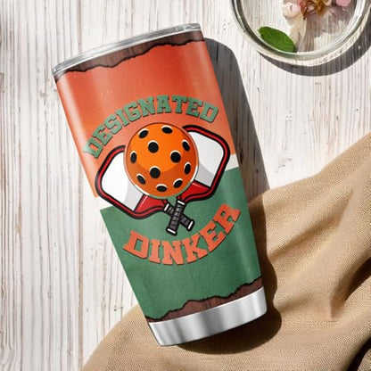 Designated Dinker Pickleball Gift 20oz Tumbler, Funny Stainless Steel Insulated Travel Cup for Men and Women, Unique Pickleball Player Mug for Birthday, Christmas, Retirement - color: Pickleball Lover
