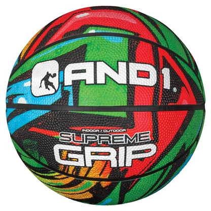 AND1 Mini Basketball Pack Set for Kids (Deflated w/Pump Included): - 7-Inch Premium Youth Size Basketballs, Easy to Grip - color: Supreme Grip, size: 3 (Pack of 8)