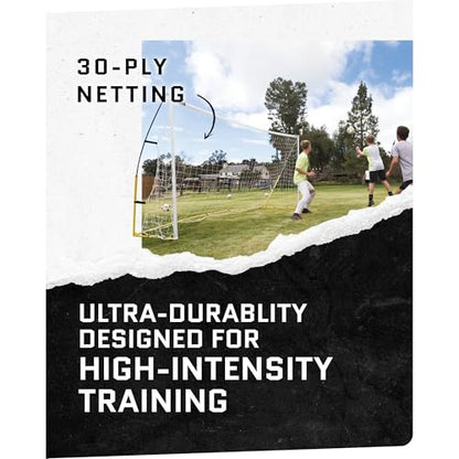 SKLZ Quickster Soccer Goal - Portable Goal for Backyard & Field - Durable Tension-Tite Frame & Heavy Gauge 2-Ply Net - Adjustable Click-Lock Poles, Metal Stakes - Carrying Case with Handle - style: 8 x 5 Feet