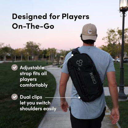CRBN Pickleball Sling Bag - Pro Team Pickleball Bag - Water-Resistant Pickleball Paddle Bag Holds 3 Paddles, Balls & More - color: Grey