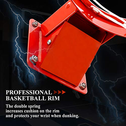 Heavy Duty Wall Mounted Basketball Rim, 18 inch Professional Hanging Basketball Goal Fits Indoor and Outdoor Wall