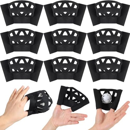 Zhengmy 10 Packs Web Glove Baseball Training Glove Designed to Catch Golf Sized Practice Ball Catcher Training Aids Suitable for Softball Field Drills Hand Eye Coordination Teaching - size: Large