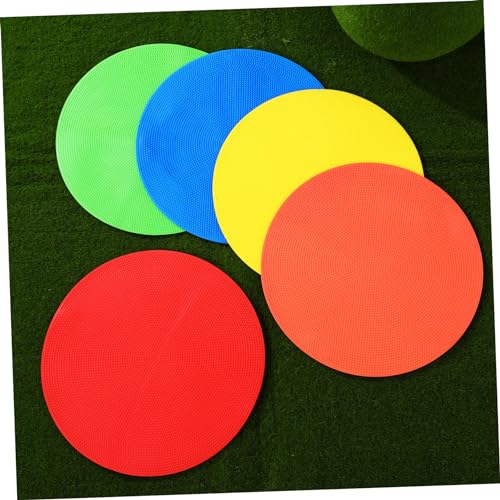 BESPORTBLE 5pcs Soccer Training Markers Flat Pads for Agility Drills and Speed Workouts Field Indoor Floors