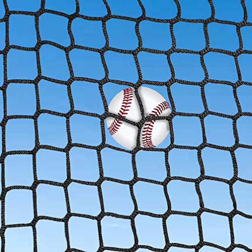 Aoneky Polyester Baseball Backstop Net, Heavy-Duty Knotless Mesh for Hitting & Pitching, UV & Weather Resistant Barrier with Rope Border (Softball, Training, Outdoor) - size: 10x20ft
