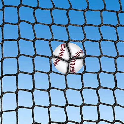 Aoneky Polyester Baseball Backstop Net, Heavy-Duty Knotless Mesh for Hitting & Pitching, UV & Weather Resistant Barrier with Rope Border (Softball, Training, Outdoor) - size: 10x20ft