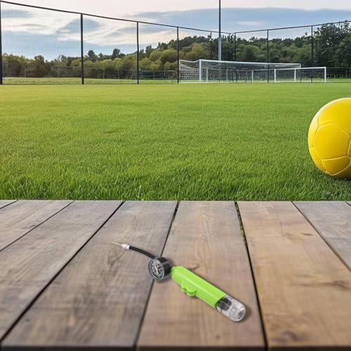 Portable Hand Pump for Sports Balls with Pressure Gauge, Air Pump for Basketball Football Volleyball, Wear-Resistant ABS Inflator(green)