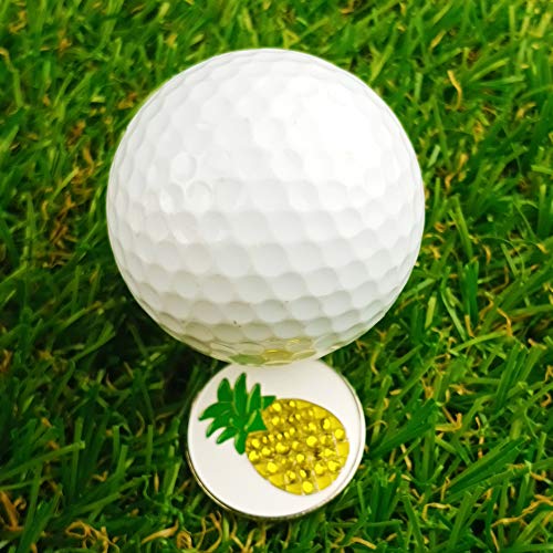 Golf Ball Markers with Hat Clips Value Sets for Men Women Golfer, Removable Attaches Easily to Golf Cap Premium Gifts - color: pinapple flamingo