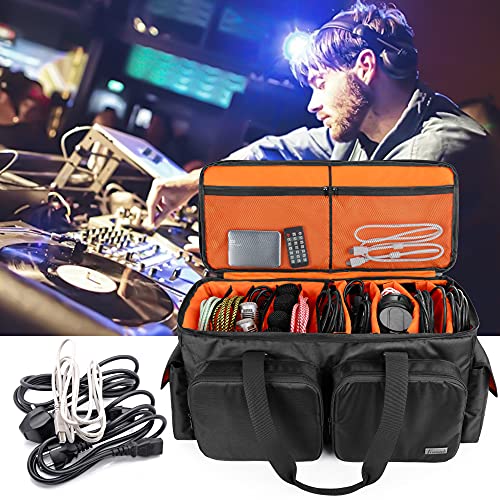 Trunab DJ Cable File Bag with Detachable Padded Bottom and Dividers, Travel Gig Bag for Professional DJ Gear, Musical Instrument and Accessories