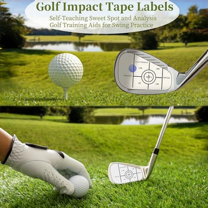 Lihengkong Golf Impact Tape Labels 180 PCS Golf Impact Stickers for Swing Training Improve Golf Swing Accuracy Distance Sticky Golf Pro Club Sweet Spot Consistency Analysis