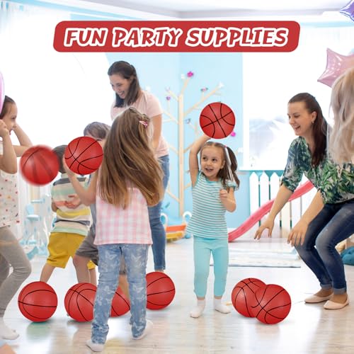 Leitee 30 Pcs 6 Inch Mini Basketballs with Pump Mini Hoop Outdoor Basketball Set for Toddlers Kids Replacement for Beach Pool Sports Beginner Ball Arcade Games Indoor Party Favors(Coffee Red)