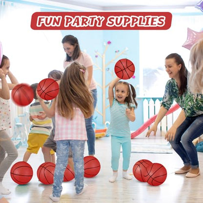 Leitee 30 Pcs 6 Inch Mini Basketballs with Pump Mini Hoop Outdoor Basketball Set for Toddlers Kids Replacement for Beach Pool Sports Beginner Ball Arcade Games Indoor Party Favors(Coffee Red)