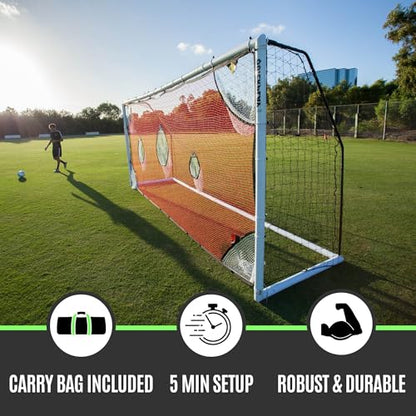 QuickPlay Target Net - Soccer Goal Target Nets with 7 Pockets for Shooting Accuracy - Fits Rigid Goals in Multiple Sizes - Soccer Trainer for Backyard, Training Equipment | Soccer Frame Not Included - style: Target Net 3x2M Futsal