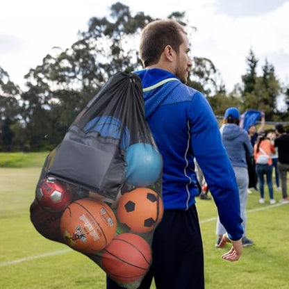 Extra Large Mesh Ball Bag,Drawstring Bags Sports Soccer Ball Bag Holding Basketball, Volleyball, Baseball, Swimming Gear