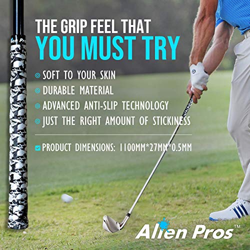 Alien Pros Golf Grip Wrapping Tapes - Innovative Golf Club Grip Solution - Enjoy a Fresh New Grip Feel in Less Than 1 Minute - style: 16-Pack Skull