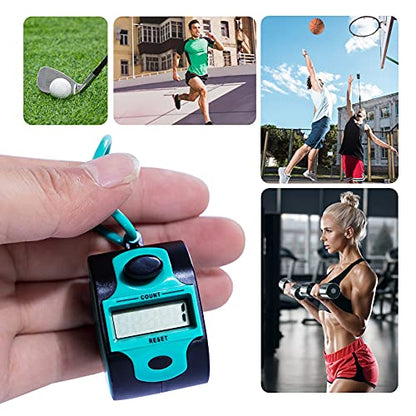 TESEAS Handy Counter Click Manual Digital clicker Stitch Tally Counters Finger Mechanical Palm Handheld Pitch 5-Digit Electronic Display Click Counter Number Count for Row, People, Golf Lap