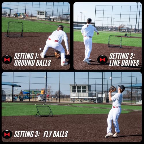 Web Flex® 3x3 ft Portable Rebounder Net | Multi-Sport Trainer for Baseball, Softball, Soccer & Volleyball | Adjustable Pitch Back Net with Steel Frame, Foldable Design & Easy Setup for Drills