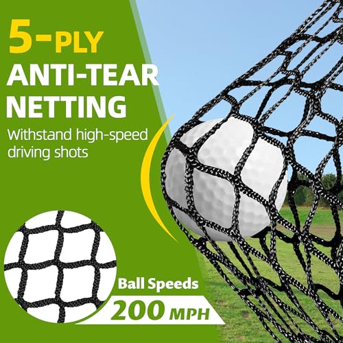 10x7ft Golf Net: Golf Hitting Practice Nets for Backyard Driving Real Balls, Heavy Duty Golfer Training Net with Mat for Outdoor/Indoor/Garage/Basement Hitting Swing Chipping, Golfer Gift for Men Dad
