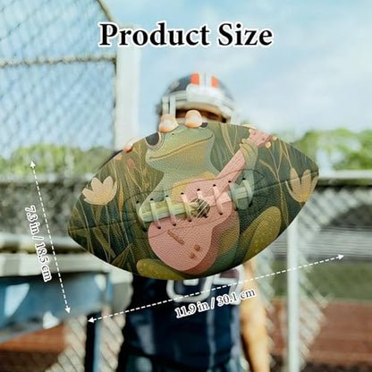 American Football, Official Size 11.9 x 7.3 Inch, Premium Composite Leather High-Grip Ball with Pro-Style Lacing, Unique Prints for Training, Games & Gifts - color: Frog Guitar