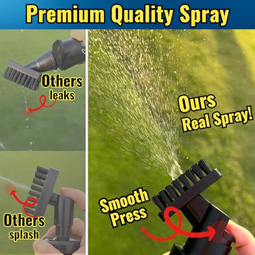 2025 Steel Wire Retractable Clip, Golf Brush, Golf Accessories, Golf Club Cleaner, Golf Water Brush, 5oz, Perfect Golf Gift for Men & Women, Golf Club Spray Brush, Golf Item, USA company (Black)