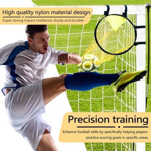 ASTIMESA 2 Pieces Easy to Attach and Detach Soccer Target Net Training, Portable Football Target Net for Corner Shooting Accuracy Practice, Fits Most Standard Goals with Adjustable Long Straps
