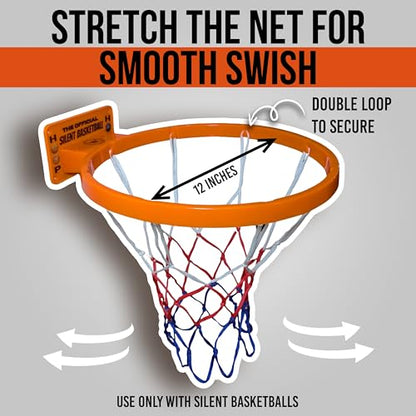 WAWAWEWA The Official Silent Basketball Hoop – Wall-Mounted Indoor Basketball Hoop for Bedroom, Apartment Shooting Practice & Skill Training – Adhesive or Screw Install