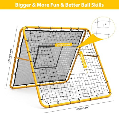 GarveeLifeAdjustable Soccer Rebounder Net, Heavy Duty Soccer Rebound Net with Iron Frame, Rust Resistant, Football Training Equipment for Backyard/Field, Easy Assembly