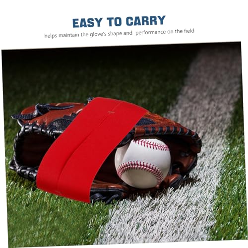 Toddmomy Baseball Glove Strap Softball Mitt Shaper with Elastic Band for Secure Attachment Fit for All Hand - color: Red
