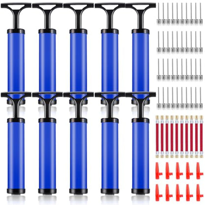 10 Sets Ball Pumps for Sports Balls, Portable Hand Pump with 4 Needles 1 Nozzle 1 Extension Hose, Air Balls Pumps Bulk, Hand Pumps Inflation Kit for Basketball Soccer Volleyball