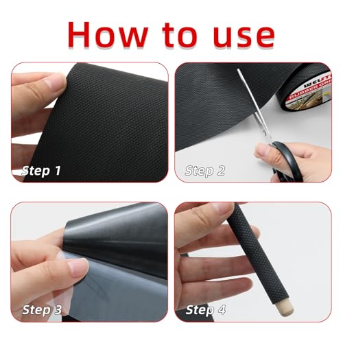 WELSTIK Rubber Grip Tape, Ultra Strong Waterproof Anti Slip Tape with Textured Adhesive for DIY Tools & Gadgets (Black, 6In x 16.4Ft) - size: 6inch*16.4ft