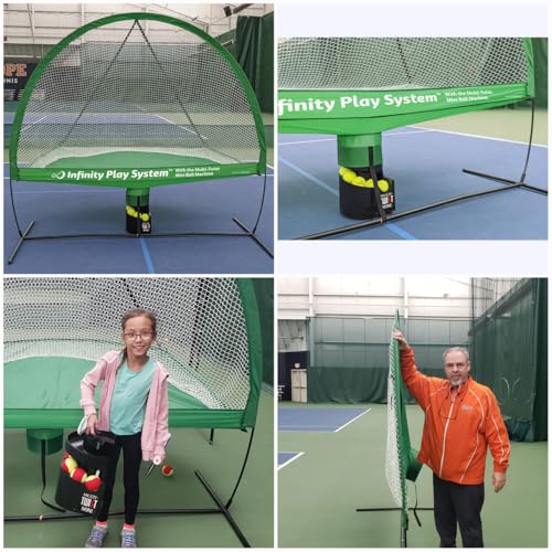 OnCourt OffCourt Infinity Play System w/Multi-Twist Mini Ball Machine for Tennis & Pickleball - Optional Replacement Net