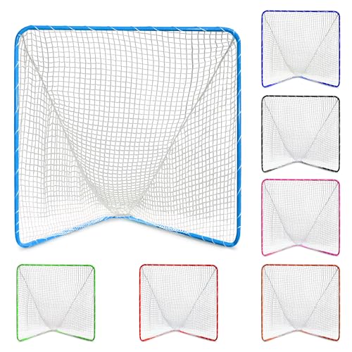 Velocity Official Size 6x6x7' Backyard Lacrosse Practice and Training Goal, Includes 4MM Lacrosse Net, for Youth, Kids, and Adults