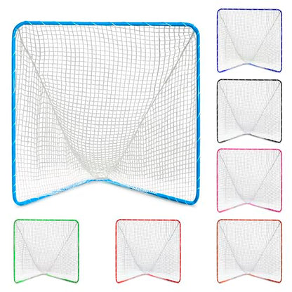 Velocity Official Size 6x6x7' Backyard Lacrosse Practice and Training Goal, Includes 4MM Lacrosse Net, for Youth, Kids, and Adults