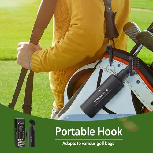 Golf Water Brush with 8oz Squeeze Bottle – Large Capacity Leak-Resistant Club Cleaner, Softer Nylon Bristles & Solid Clip for Bag, Water-Activated Brush &Portable Brush Easy to use.