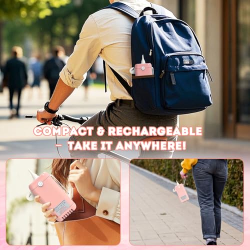 Balloon Pump Electric Air Pumps, 2-in-1 Electric Air Balloon Pump，Balloon Inflator for 260q,Foil, Latex Balloons and Sport Balls - style: Pink with Battery