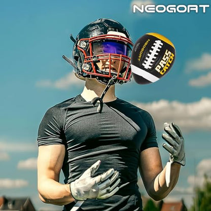 PassCatch Training Football, Fatherless Bounce Back Football Training Equipment Composite Leather Improving Enhance Solo Passing Catching Skills Offical Size(Ages 14+,Deflated)