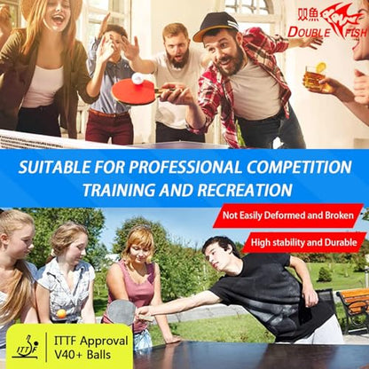 DOUBLE FISH Ping Pong Balls White ITTF Approval Professional 3-Star Ping Pong Ball WTT Smash Offical Table Tennis Balls 40+ABS Training Balls Lin Gaoyuan Training Competition