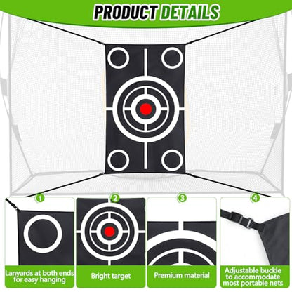 Halloscume Golf Target Cloth for Net Replacement Golf Hitting Net Target with 4 Straps for Practice Training Aids Indoor Outdoor Use - size: 3 x 5 ft