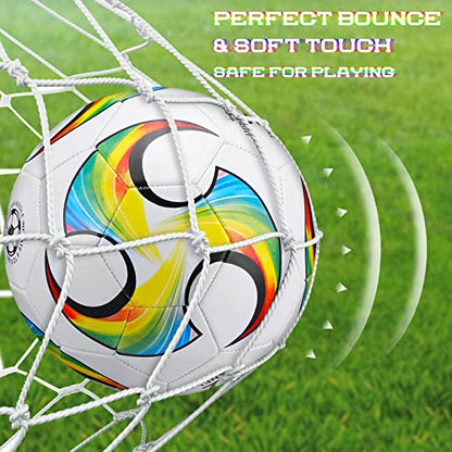 Lenwen 12 Pcs Soccer Balls with Pump Bulk Official Size 5 4 3 Kids Teens Adult Indoor Outdoor Sports Soccer Gift for Play Training Gift Party Back to School - size: Size 4, style: Cool Style