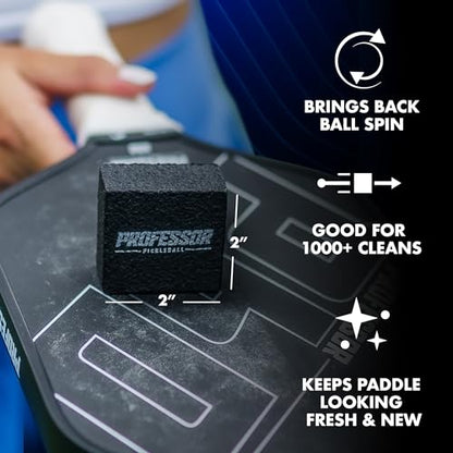 Professor Pickleball - Carbon Cleaner, Premium Pickleball Paddle Eraser for Raw Carbon Fiber Paddles, Effortless Residue Removal, Quick & Effective, Eliminates Ball Residue, Dirt, Scratches - color: 1-Pack