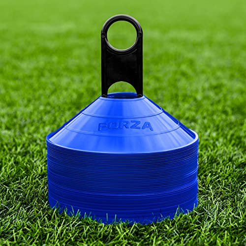 FORZA Multi-Sport Training Marker Cones | Pack of 50 or 1000 Soccer Cones in 8 Vibrant Colors - Durable Construction, Portability and Convenient Storage with Holder - color: Electric Blue, size: Pack of 1000