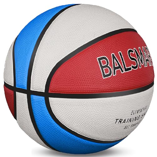 Kids Youth Basketball Size 4/5/6, 25.5"/27.5"/28.5" Basketball for Boys and Girls Indoor Outdoor Play - color: Red White Blue, size: Size 4- 25.5"