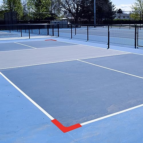 Aoneky Portable Pickleball Court Line Markers Kit, 4PCS PVC L-Shaped Boundary Markers for Outdoor Driveway Tennis Badminton Practice, Reusable Throw Down Court Lines