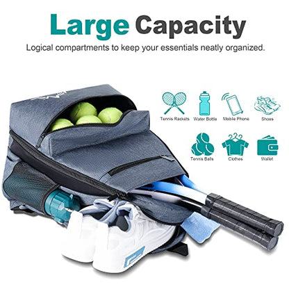 Himal Outdoors Tennis Backpack Tennis Bag - Large Storage Holds 2-3 Rackets and Necessities,Suitble for Women,Men and Teenagers